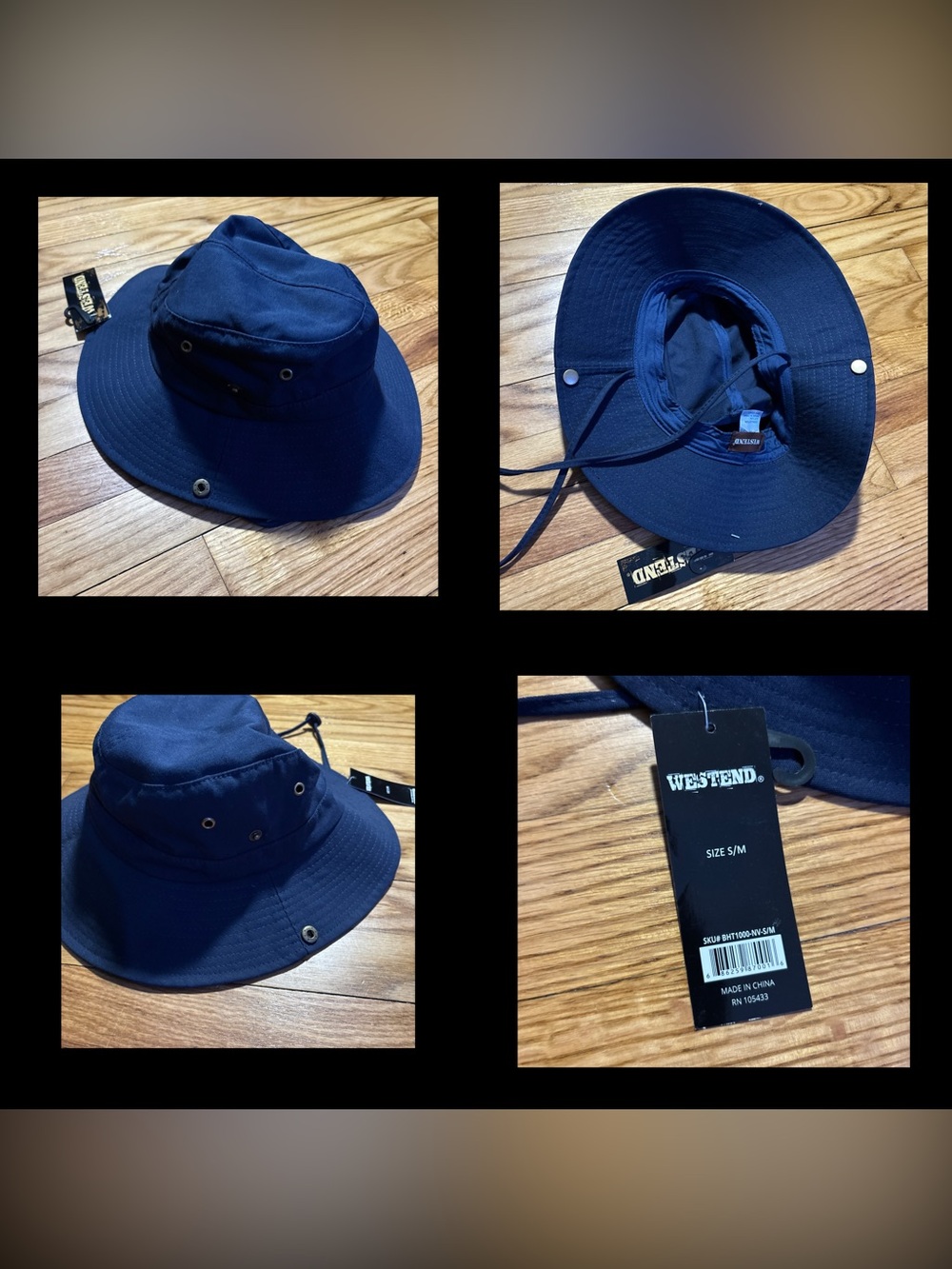 Westend Blue Safari Bucket Hat Adjustable Chin Strap Men’s Size S/M NEW!!